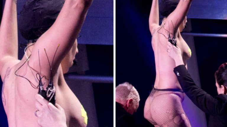 Lady Gaga se quedó en topless frente a sus fans