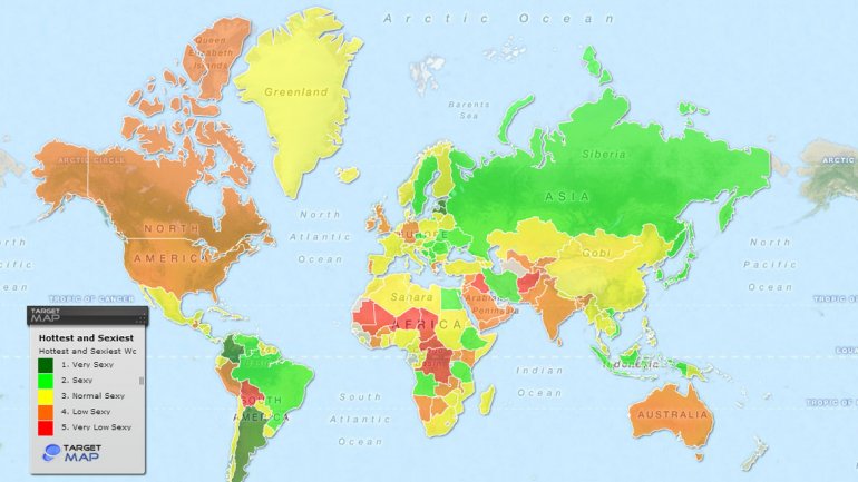 El mapa del día: ¿En qué países están las mujeres más sexies?