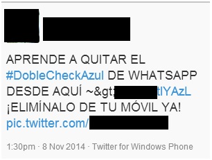 engaño con el whatsapp doble check azul