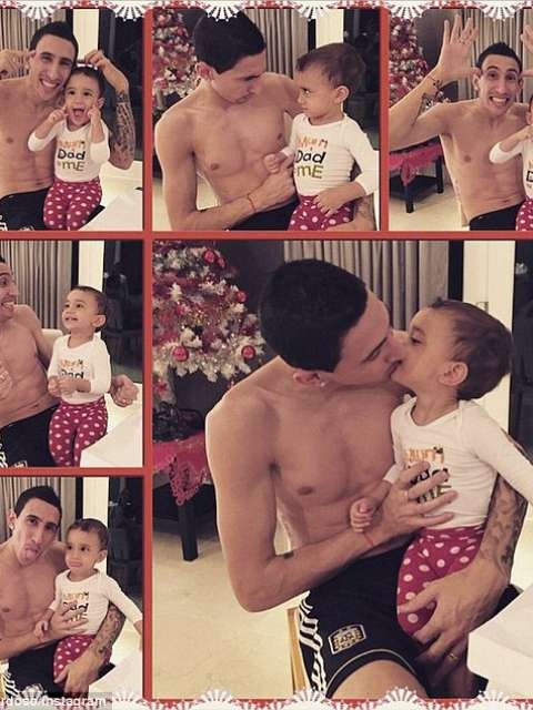 Ángel Di María muestra su lado más tierno junto a su hijo