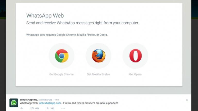 WhatsApp Web ahora es compatible con Firefox y Opera