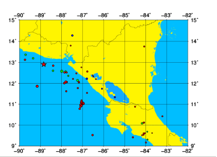5 sismos han sacudido el Pacífico de Nicaragua