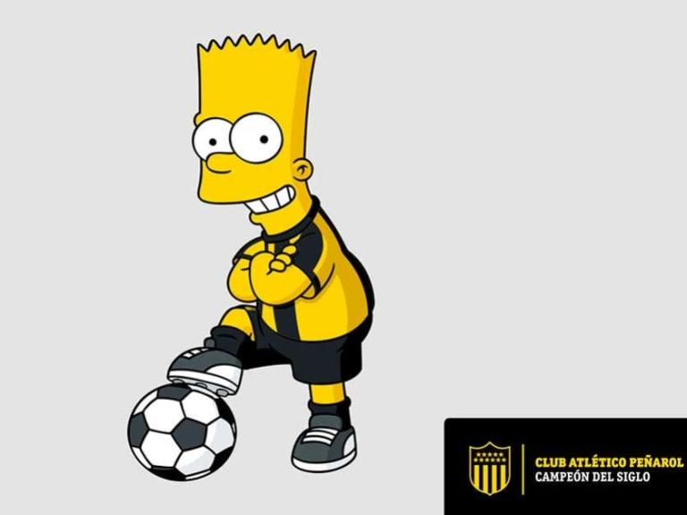 Homero y Bart Simpson se colocarán la camiseta de Peñarol de Uruguay