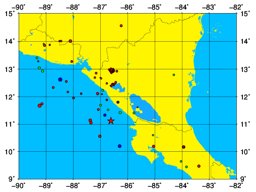 Sismo de 3.8 en las costas de Rivas