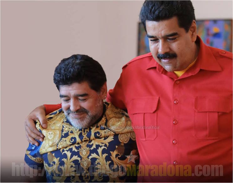 Nicolás Maduro y Armando Maradona
