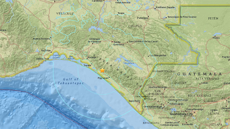 Sismo de magnitud 6,6 en Chiapas: epicentro y profundidad