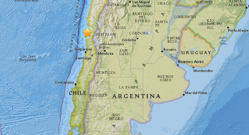 Terremoto de magnitud 5,8 en Chile