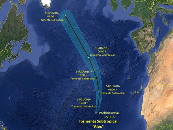 Alex se convierte en huracán en el Atlántico1