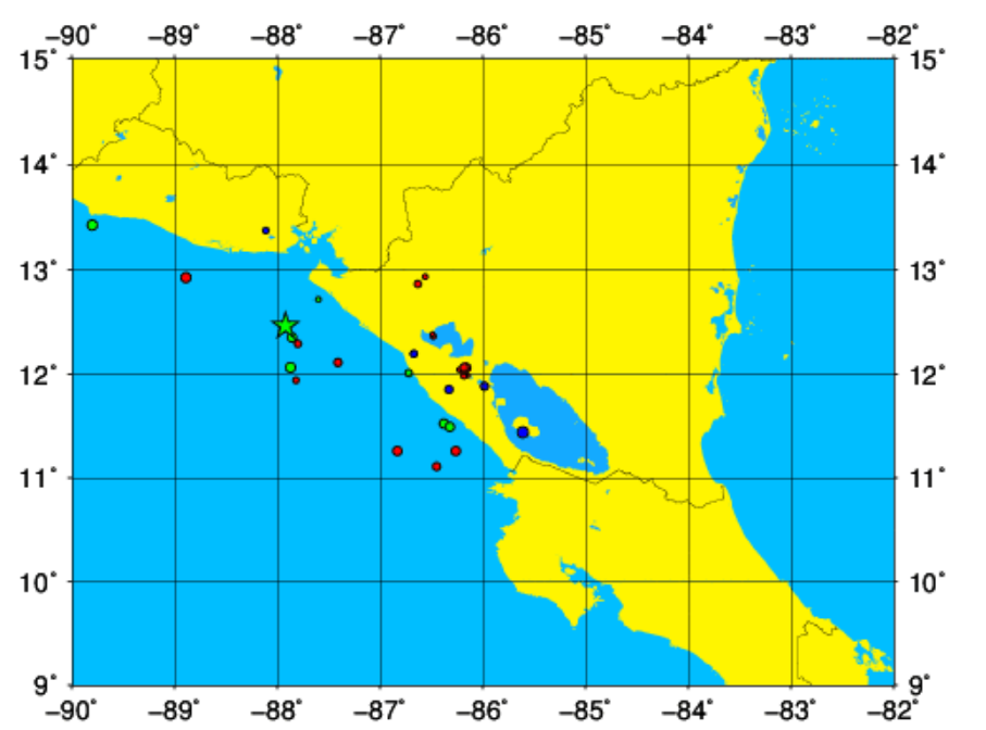 Sismo de 3.9 sacude el Pacífico de Nicaragua, frente al Cosigüina