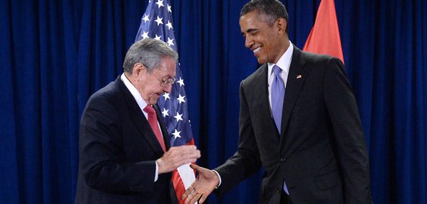 Barack Obama y Raúl Castro