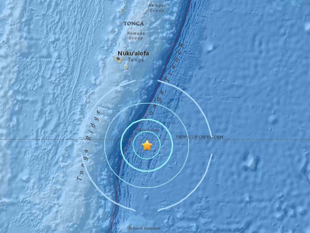 Tonga es sacudida por un terremoto de magnitud 6.1