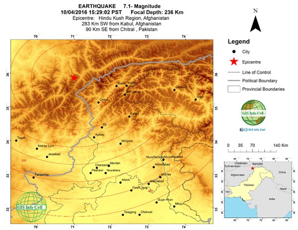 terremoto sentido en pakistan y aganistan