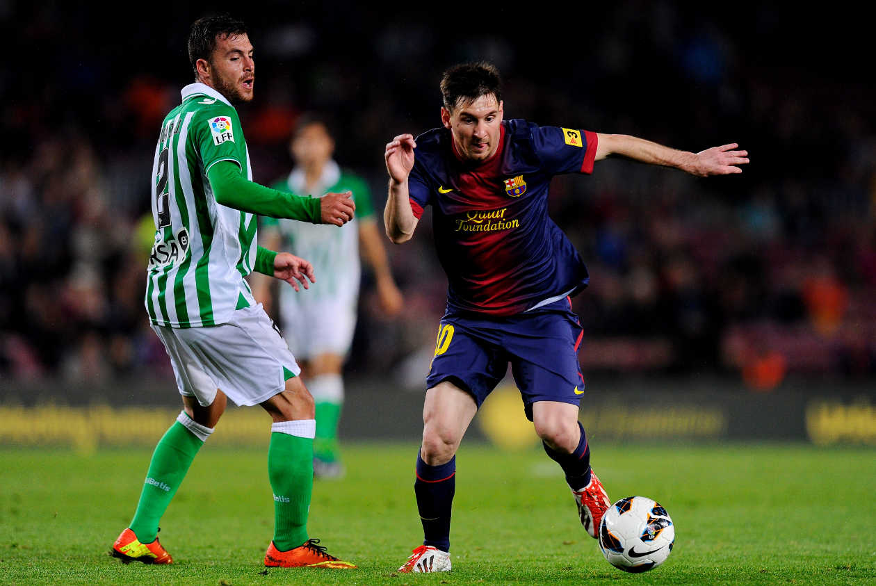 during the La Liga match between FC Barcelona and Real Betis Balompie at Camp Nou on May 5, 2013 in Barcelona, Spain.