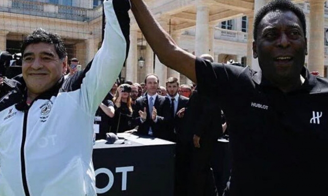 Maradona y Pelé, juntos en París