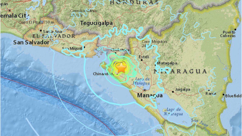 Terremoto de 6.1 de magnitud sacude el occidente de Nicaragua