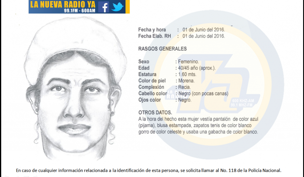 identikit mujer sustrajo bebe Hospital Aleman 2016 (1)