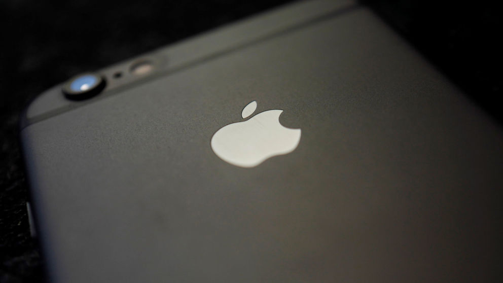 Details are pictured on the backside of an Apple Iphone 6 on a table in a restaurant in Hanau