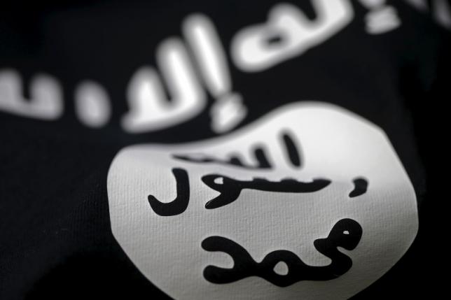 A picture illustration of an Islamic State flag