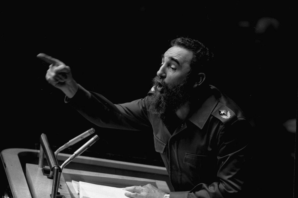 12 de octubre de 1979, el presidente cubano Fidel Castro pronuncia un largo discurso ante la Asamblea General de Naciones Unidas. 