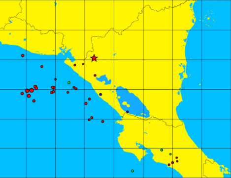 Sismo de magnitud 3.6 registrado en El Sauce, León