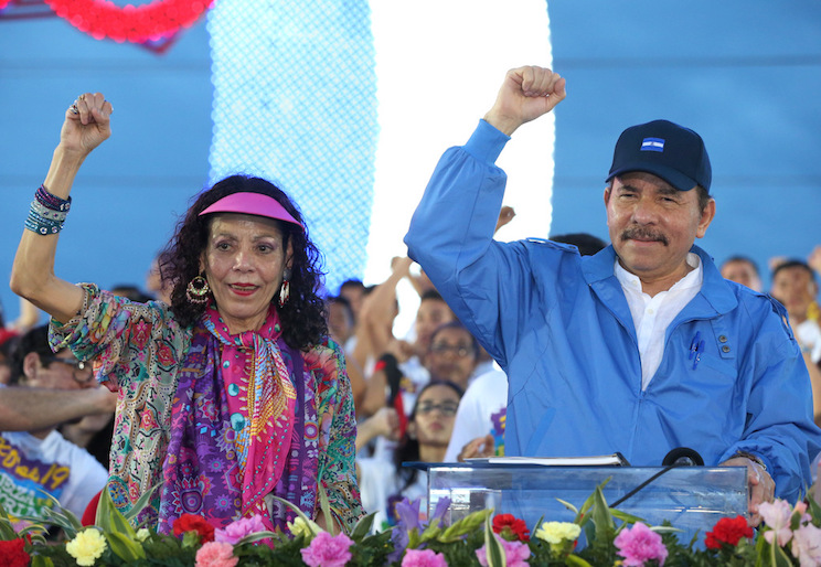 El Presidente de Nicaragua Daniel Ortega y la Vicepresidente Rosario Murillo