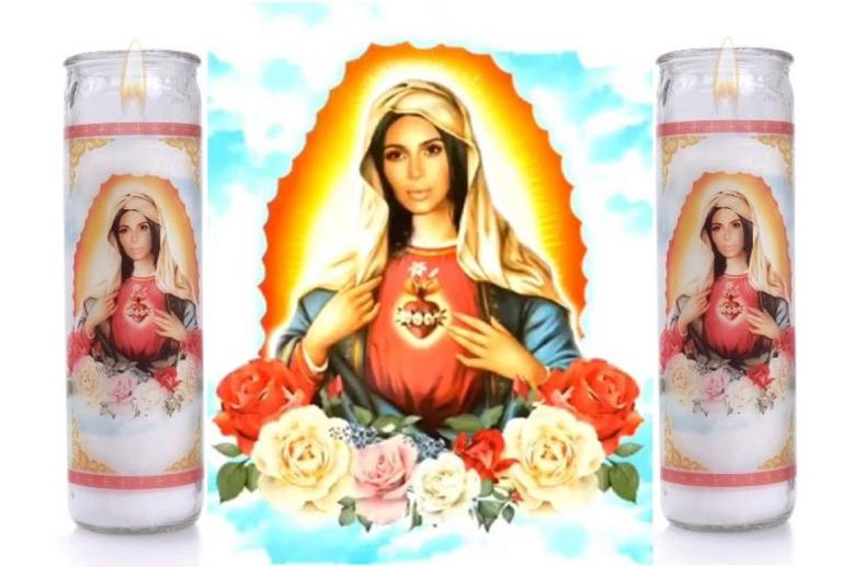 Kim Kardashian cambia el rostro de la Virgen María y pone el de ella (+VIDEO)
