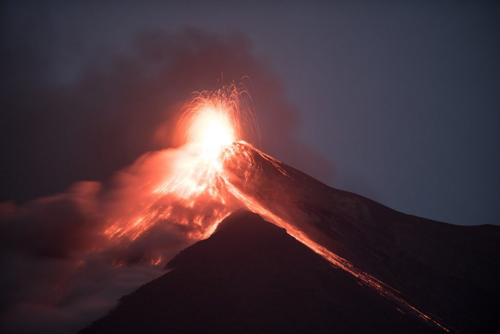 Erupción del Volcán de Fuego en Guatemala