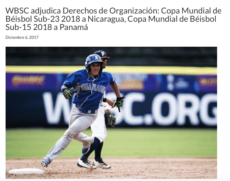 Tomado de la página de la WBSC