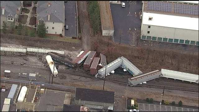 Tren descarrilado en Nueva Jersey