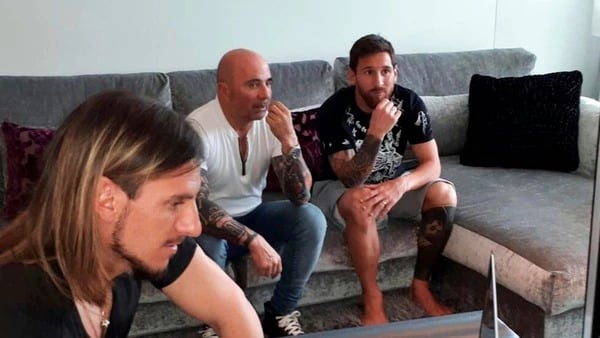 Sampaoli se reunió en Barcelona con el delantero Lionel Messi