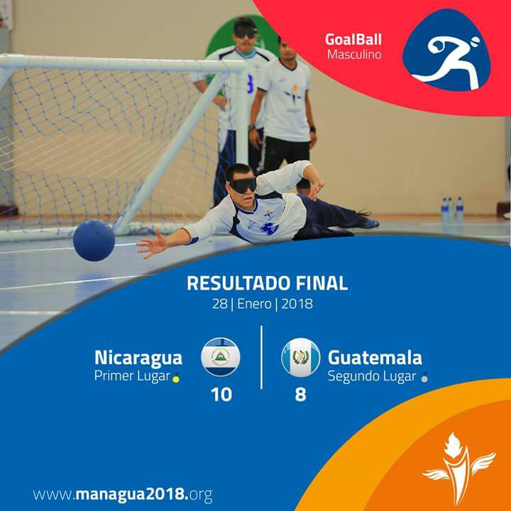 Nicaragua venció 10 a 8 a Guatemala en Goalball Masculino