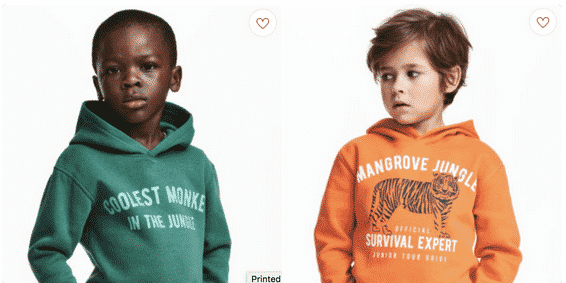 Comparativa de los dos anuncios con niños de la empresa H&M