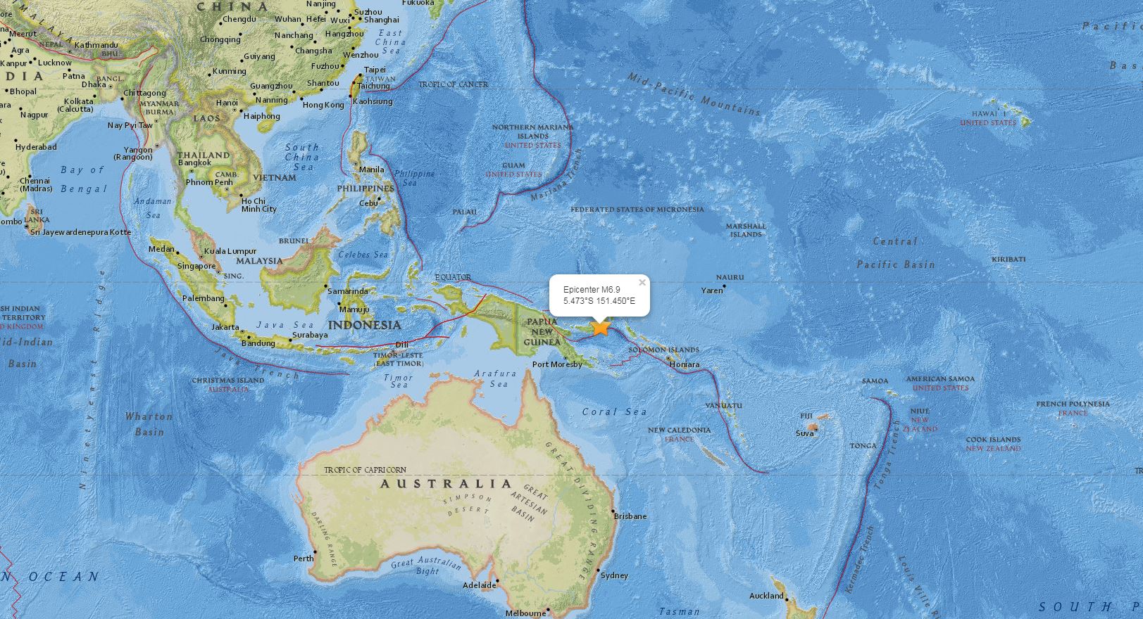 Terremoto de 7.2 Richter en Papúa Nueva Guinea genera alerta de tsunami