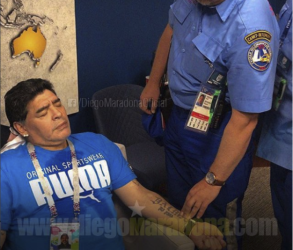 Foto tomada del Instagram de Maradona