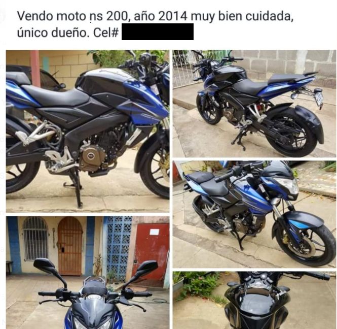 Esta es la motocicleta que estaba vendiendo el hoy occiso