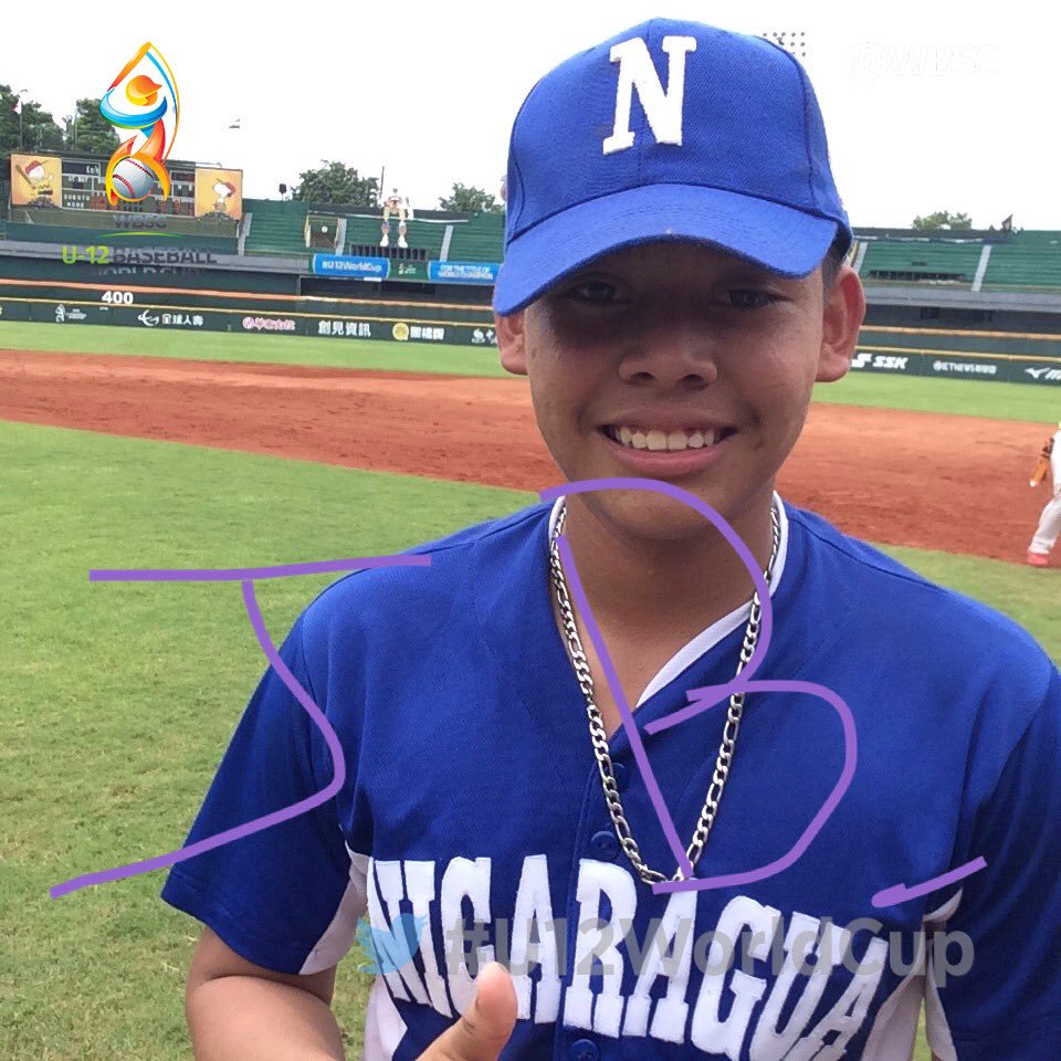 El lanzador nicaragüense Jeral Bravo, Selección Sub12 Nicaragua. Foto cortesía de @WBSC