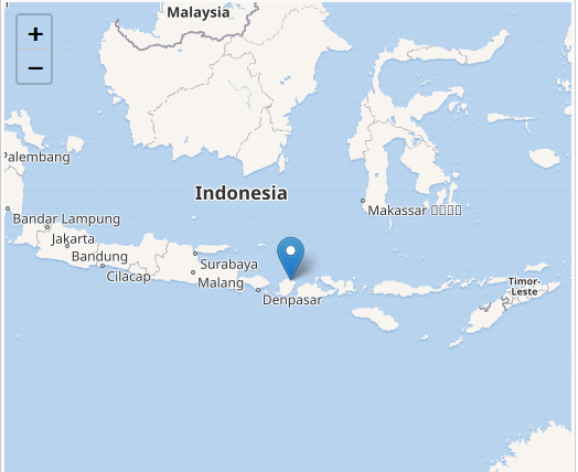 Mapa del epicentro del terremoto en Indonesia