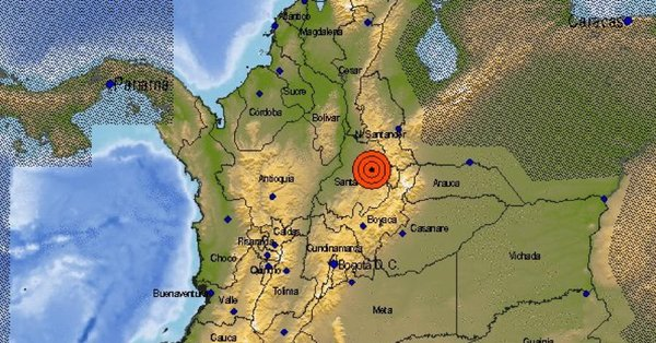 Fuerte sismo de 6,1 se registra en Santander, Colombia