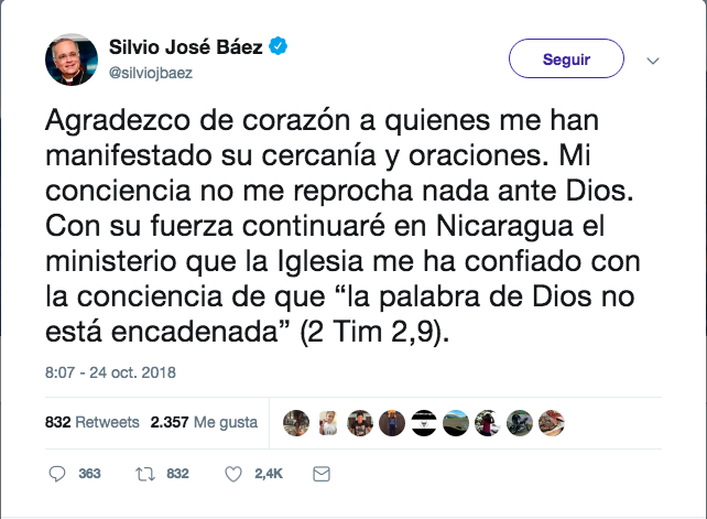 Twitter de Silvio Báez