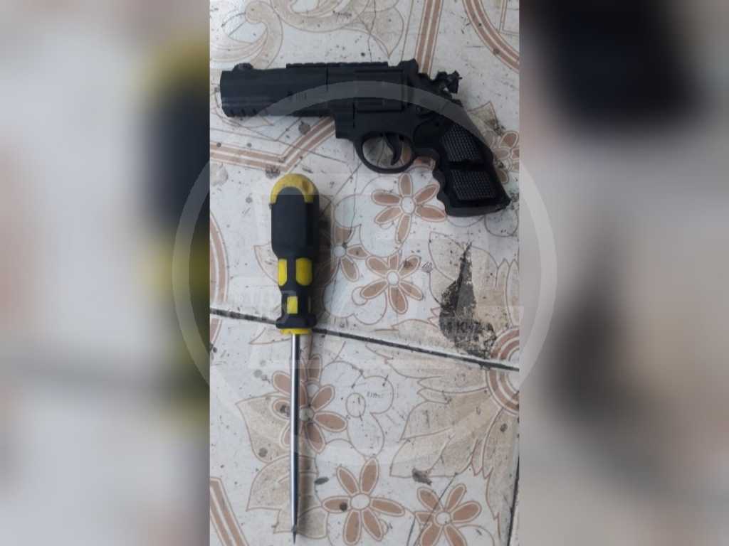 Las armas con que asaltaba el sujeto