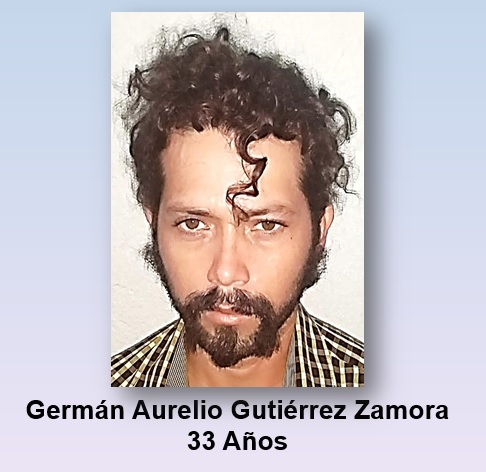 El detenido Germán Aurelio Gutiérrez Zamora