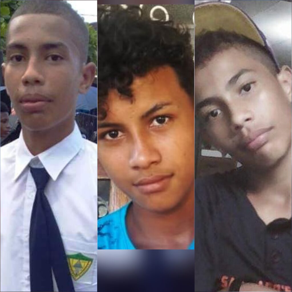 Keyshawn Campbell, José Yonael Vargas Rodríguez y otro jovencito