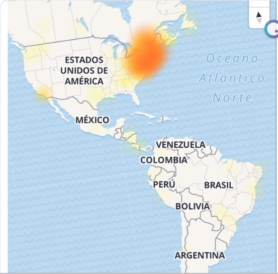 Reporte del sitio Down Detector