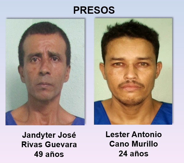 Los principales sospechosos Jandyter José Rivas Guevara y Lester Antonio Cano Murillo