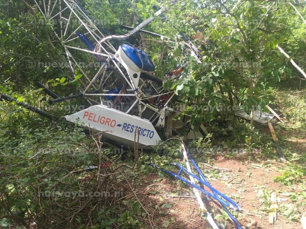 El helicóptero accidentado en una finca de Carazo