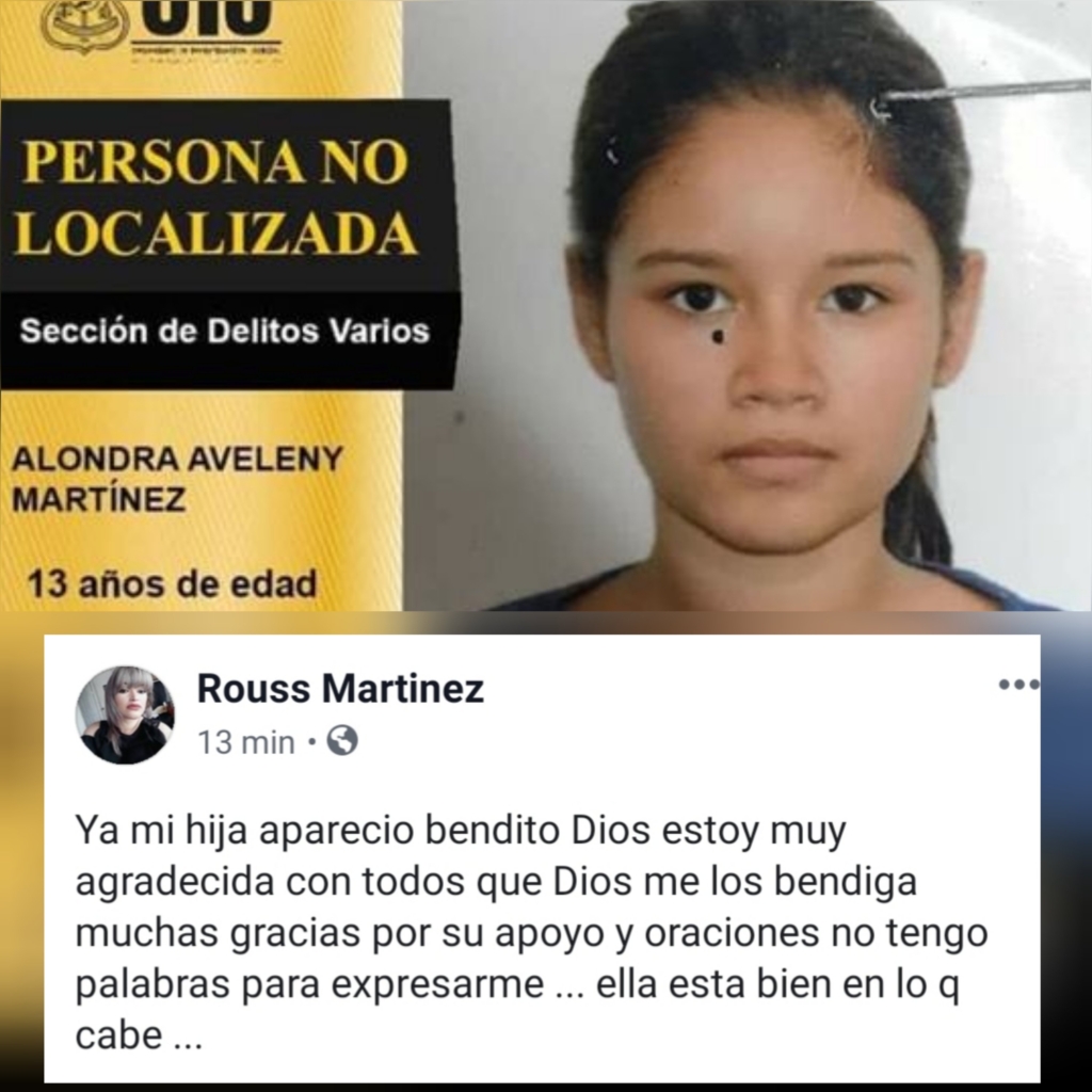 Alondra Aveleny Martínez, de 13 años de edad