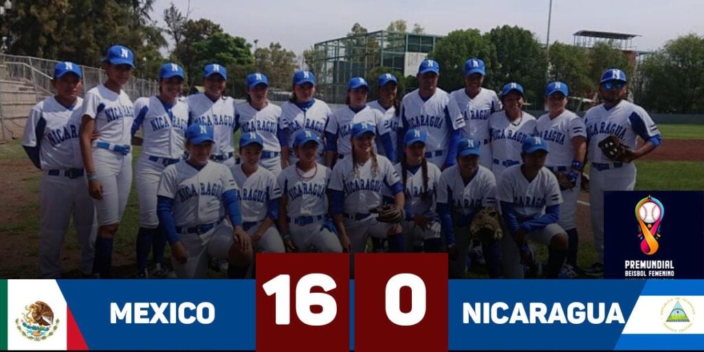 Nicaragua cae por la vía del Súper KO en 4 episodios 16-0 ante México. Foto cortesía Beisbol GPO