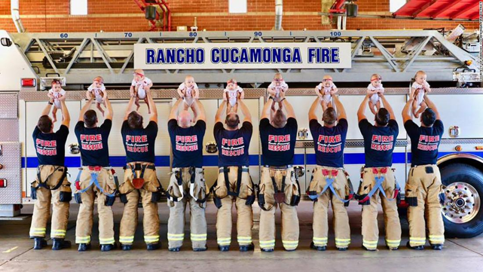 Nueve bebés nuevos en este departamento de bomberos