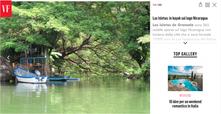 Revista Vanity Fair Italia destaca a Nicaragua como un lugar auténtico, de aventura