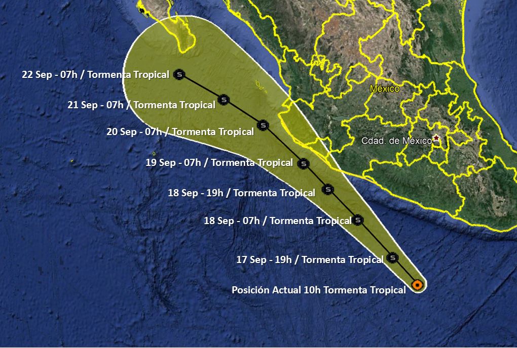 Se forma la Tormenta Lorena en Mexico